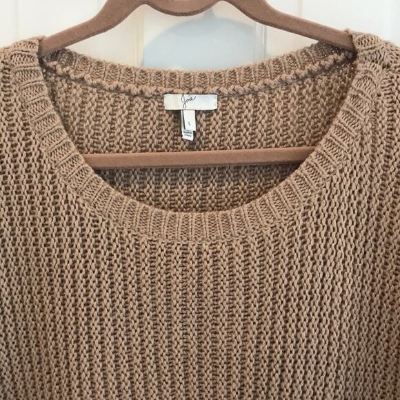 Joie Beige Tan Fisherman Oversized Cozy Knit Sweater Top Crewneck Tuckernuck - Picture 2 of 4